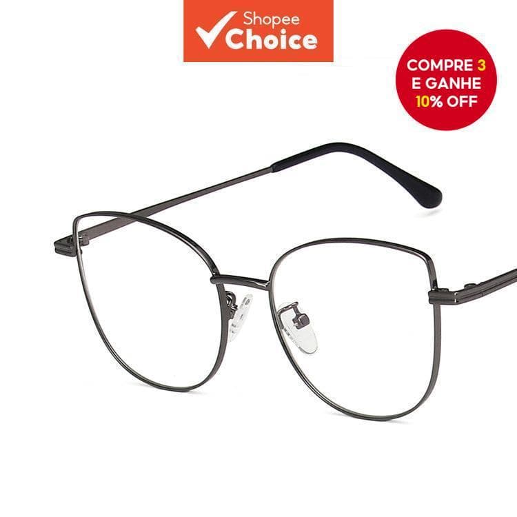 Óculos Modernos Anti-Luz Azul Olho De Gato Para Mulheres – Armação Chique De Metal Deslocamento Diário E Escritório ​