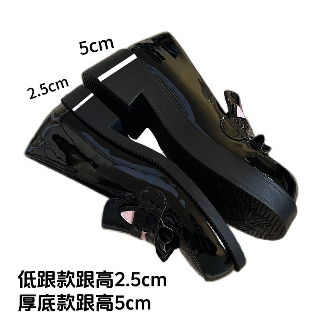 Gato Preppy pequenos sapatos de couro original original original sola grossa aumentado dedo do pé redondo JK sapatos Sup