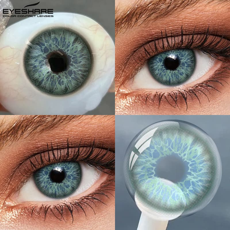 Lentes De Contato Eyeshare 1 Par De Coloridas Azuis Naturais Para Olhos