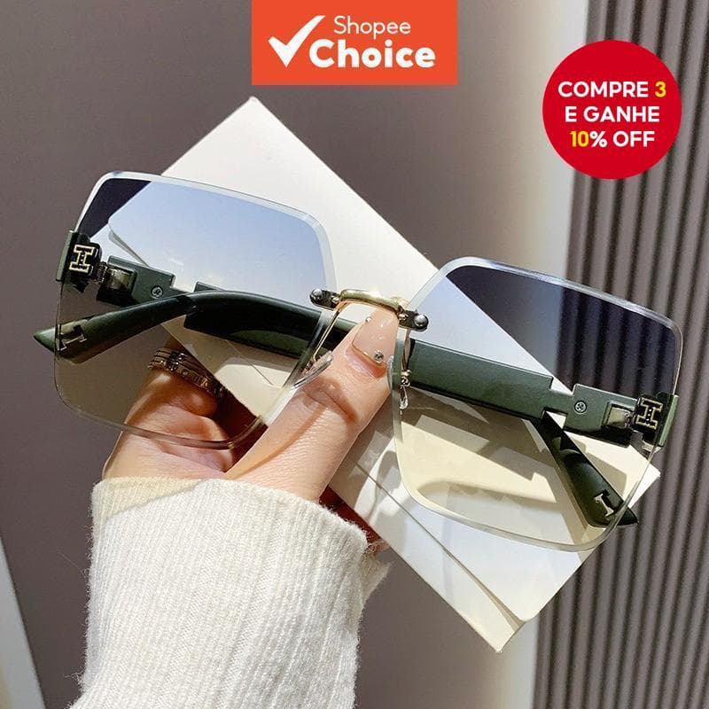 Óculos De Sol Da Moda Unisex Retro Square H WordTrend Shades Para Homens/Mulheres