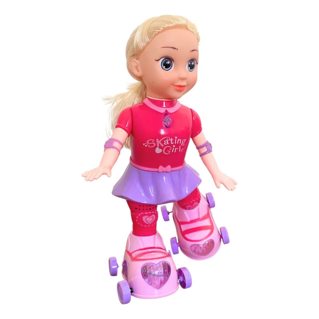 BONECA PATINADORA ANDA CANTA LUZES DANÇA SOM INFANTIL MENINA