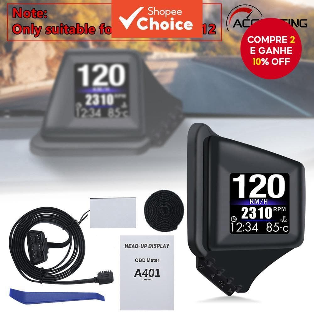 Novo A401 Multi-Função HUD OBD + GPS Carro Display LCD Velocidade Temperatura Da Água Tensão Consumo De Combustível