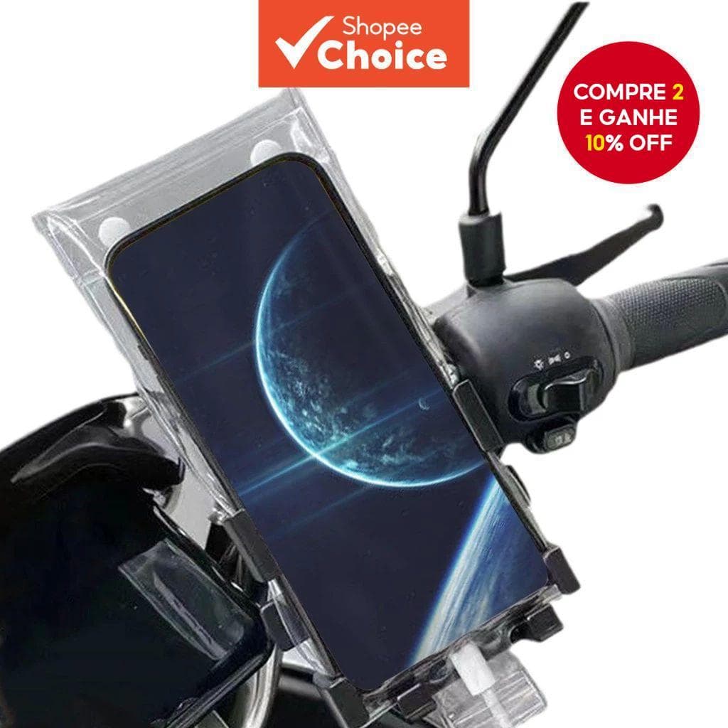 Novo Estojo à Prova d'Água para Telefone Móvel com Suporte Recarregável e Tela Sensível ao Toque para Ciclismo e