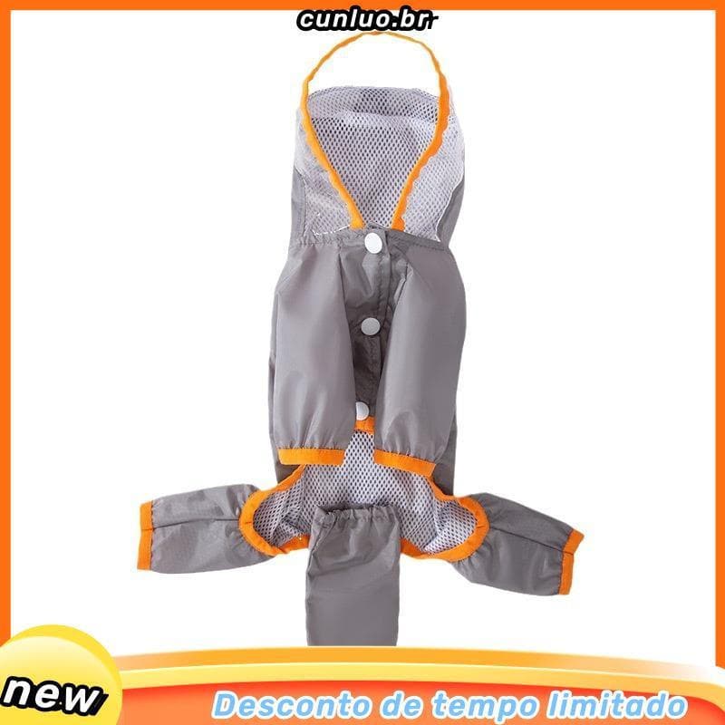 Capa De Chuva Para Cães De Grande Porte À Prova D'água Com Chapéu De Animal De Estimação Roupas Reflexivas De Listras De