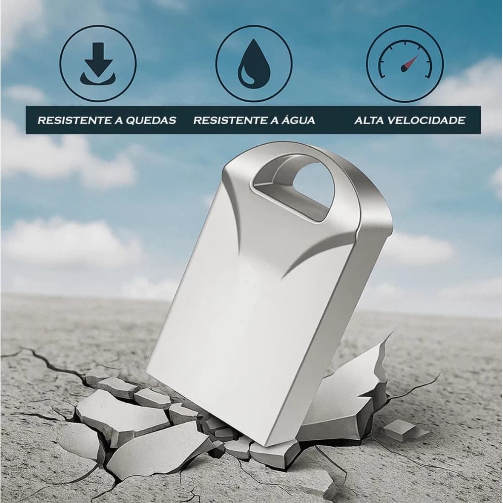 Mini Pendrive original – Chaveiro Metálico USB 2.0 8GB/16GB/32GB/64GB/128GB.