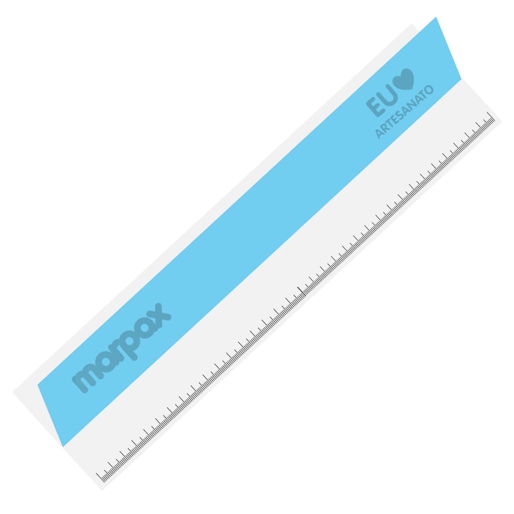 Régua com Proteção 30cm Azul em Acrílico Artesanato Marpax