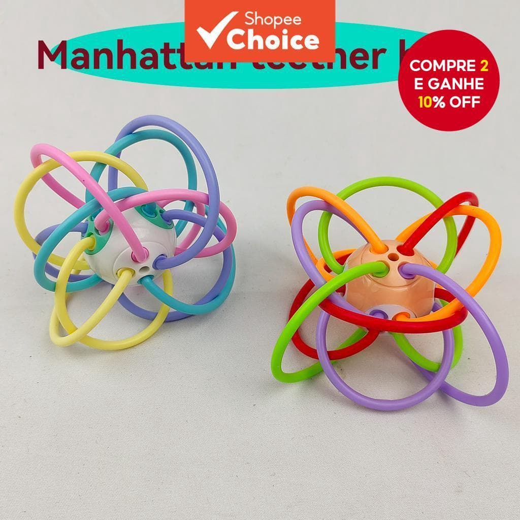 Manhattan Square Bola de Brinquedo Puxável Educacional Material TPU Seguro Cor Aleatória