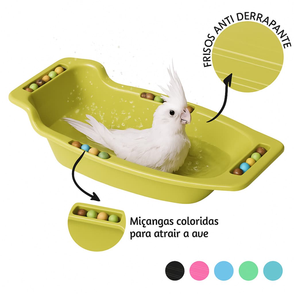 Banheira Banho Calopsita Agapornes Periquito  Passaros  - 1,5 litro Verao Calor