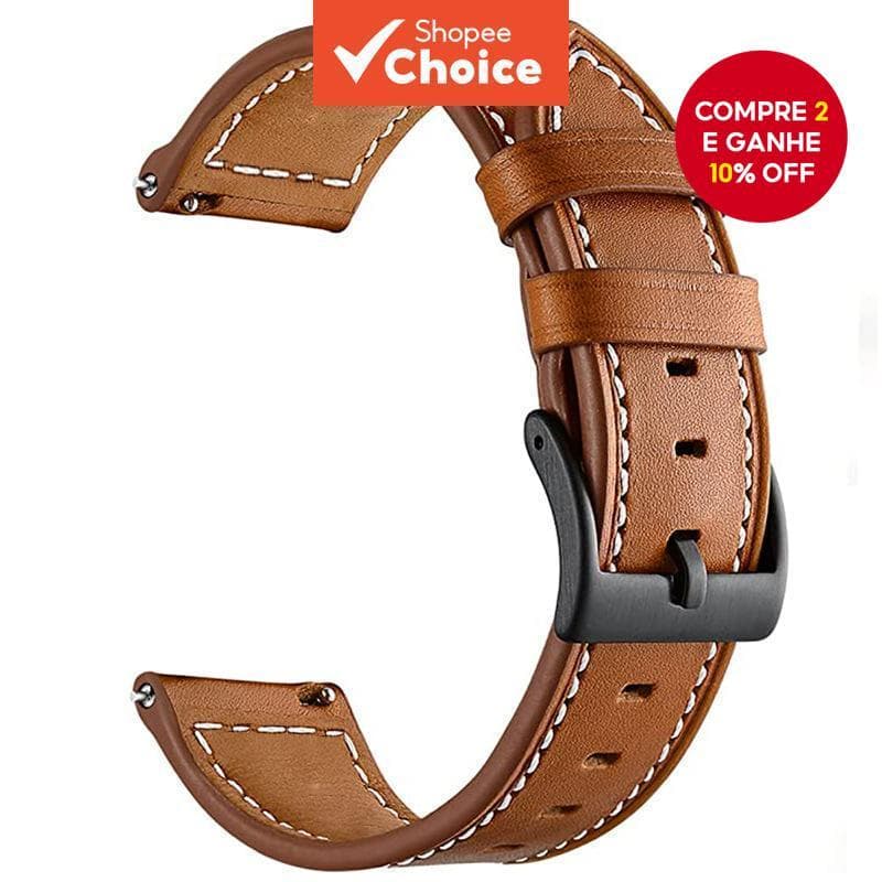 Pulseira Versátil De Substituição De Couro De 22 Mm Para Relógios Inteligentes Huawei E Samsung Galaxy