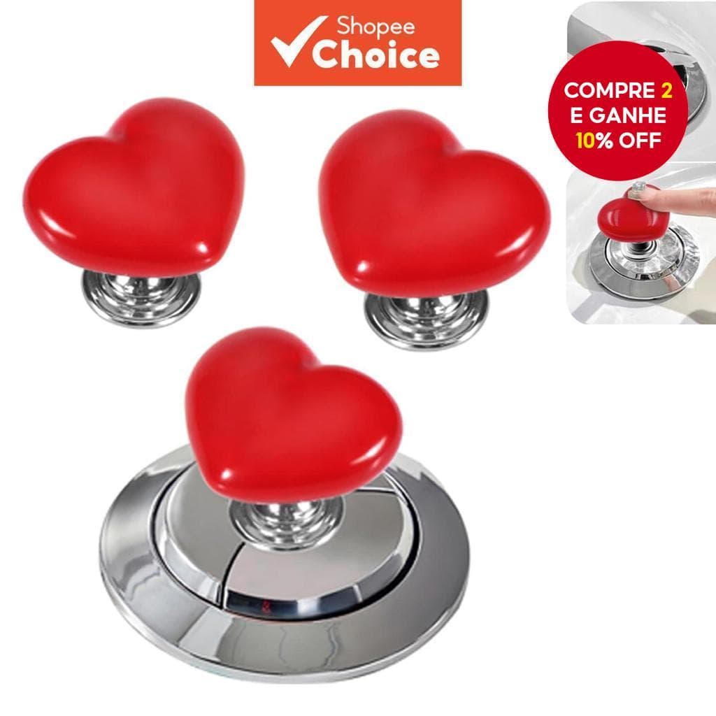 Botão Do Tanque De Vaso Sanitário Em Formato De Coração-Alça Nivelada Elegante Para Acessórios De Banheiro