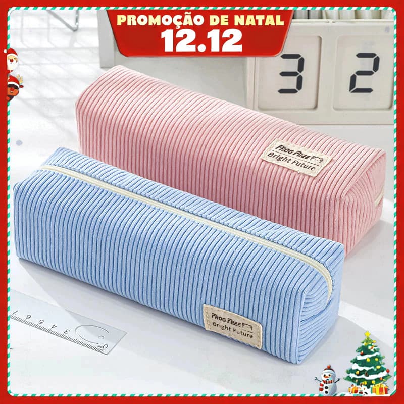 Nova Versão Coreana Ins Simples E Bonito Veludo Lápis Caso Nicho Caixa De Papelaria Saco De Pelúcia