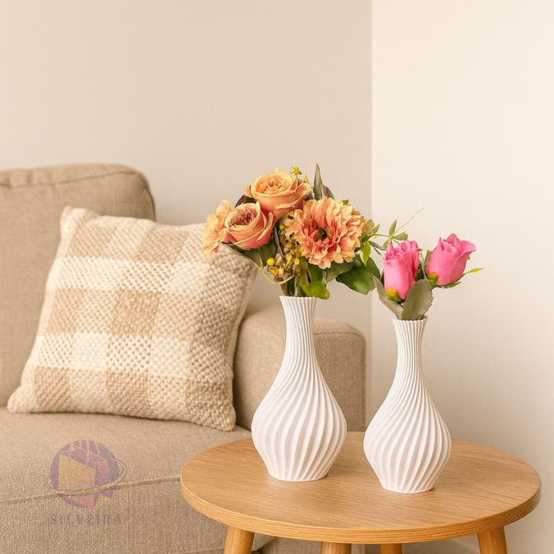 Kit 2 Vasos Decorativos em Espiral - Varias Cores