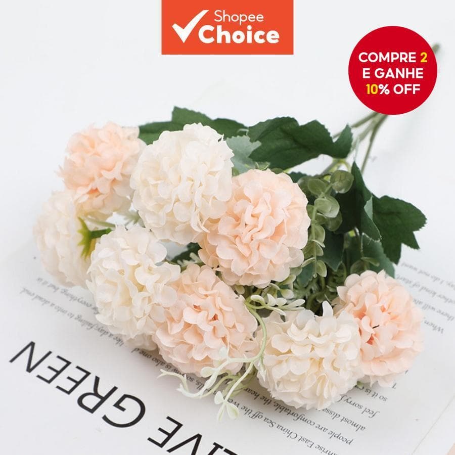 Buquê De Bola De Flor De Crisântemo De Hortênsia Artificial Para Decoração De Casamento Em Hotel Doméstico