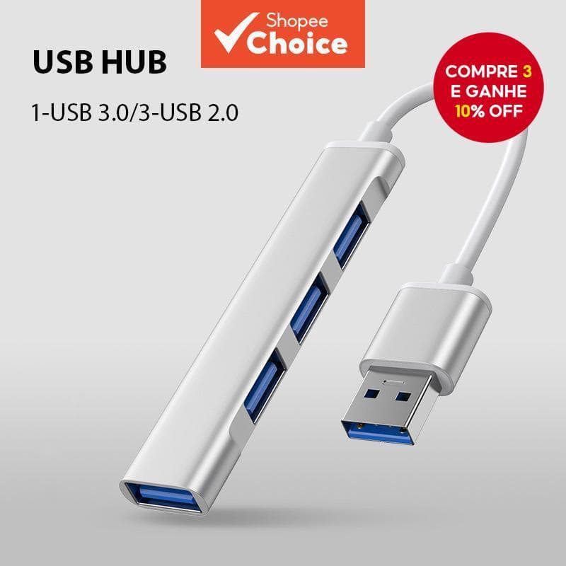  HUB USB 4 Portas Alta Velocidade 5GBPS para MacBook Pro 13 15 Air OTG PC Laptop