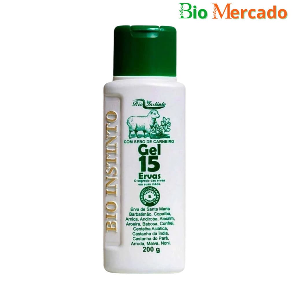 Kit com 3 Gel Massageador 15 Ervas Com Sebo de Carneiro - Bio Instinto 200g
