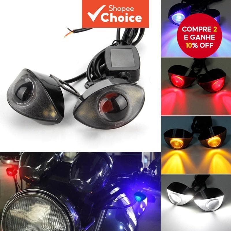 2 Peças Mini LED Luz de Condução com Controle Olho de Águia 12V Acessórios para Cauda de Moto