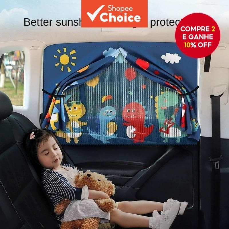 Protetor Solar Para Carro, Copo De Sucção, Cortina Térmica Para Crianças, Acessório De Carro Dupla Face Para O Fundo
