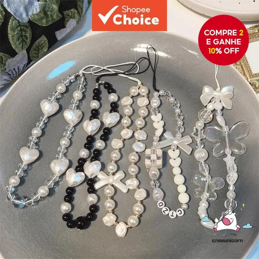 Cordão De Telefone De Pérola Acrílica Para Mulheres E Meninas – Acessório De Corrente De Joias Anti-Perda Com Contas Da 