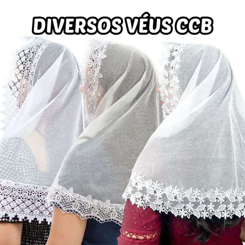 Véu Ccb Congregação Cristã Renda Guipir Com Aplique Floral Diversos Modelos
