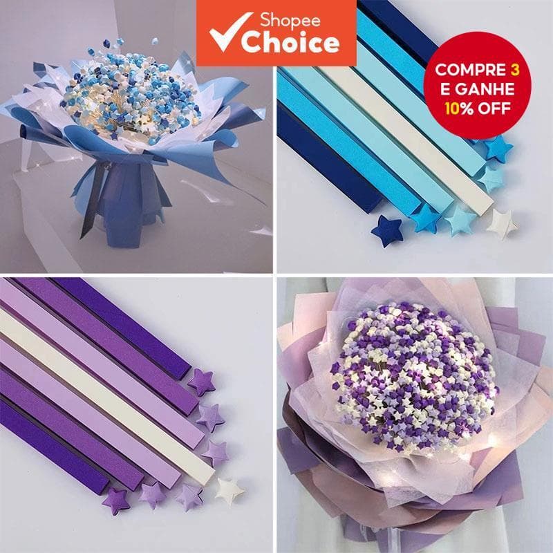 Conjunto Dobrável De Estrela De Papel Colorido , 540 Peças Artesanal DIY , Materiais De Diário De Scrapbook Para Origami