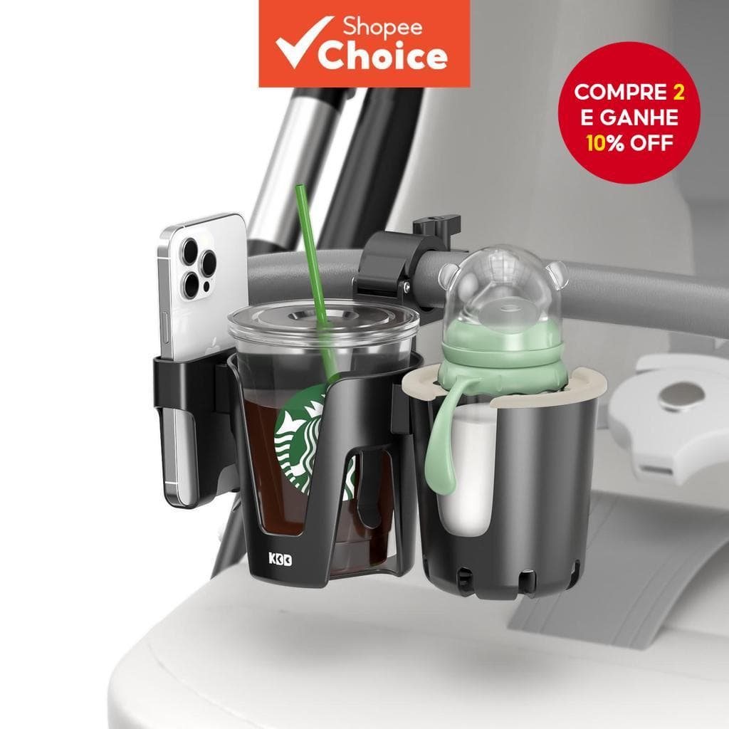 Suporte De Copo Para Carrinho De Bebê 3 Em 1 Com Telefone E Garrafa Rotação De 360 Uso Múltiplo Presente De Natal