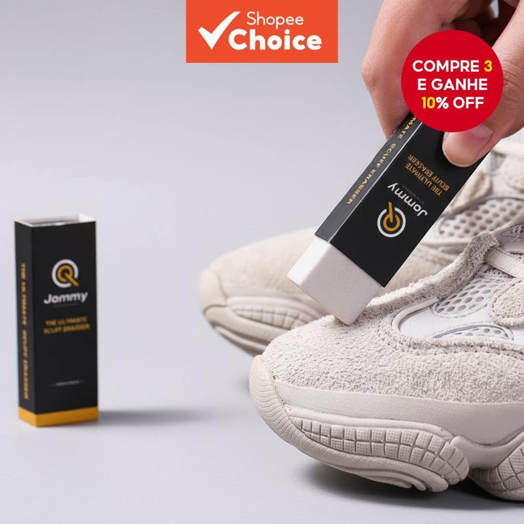  Kit de Limpeza 3 em 1 para Camurça e Nobuck com Escova Borracha para Sapatos de Veludo