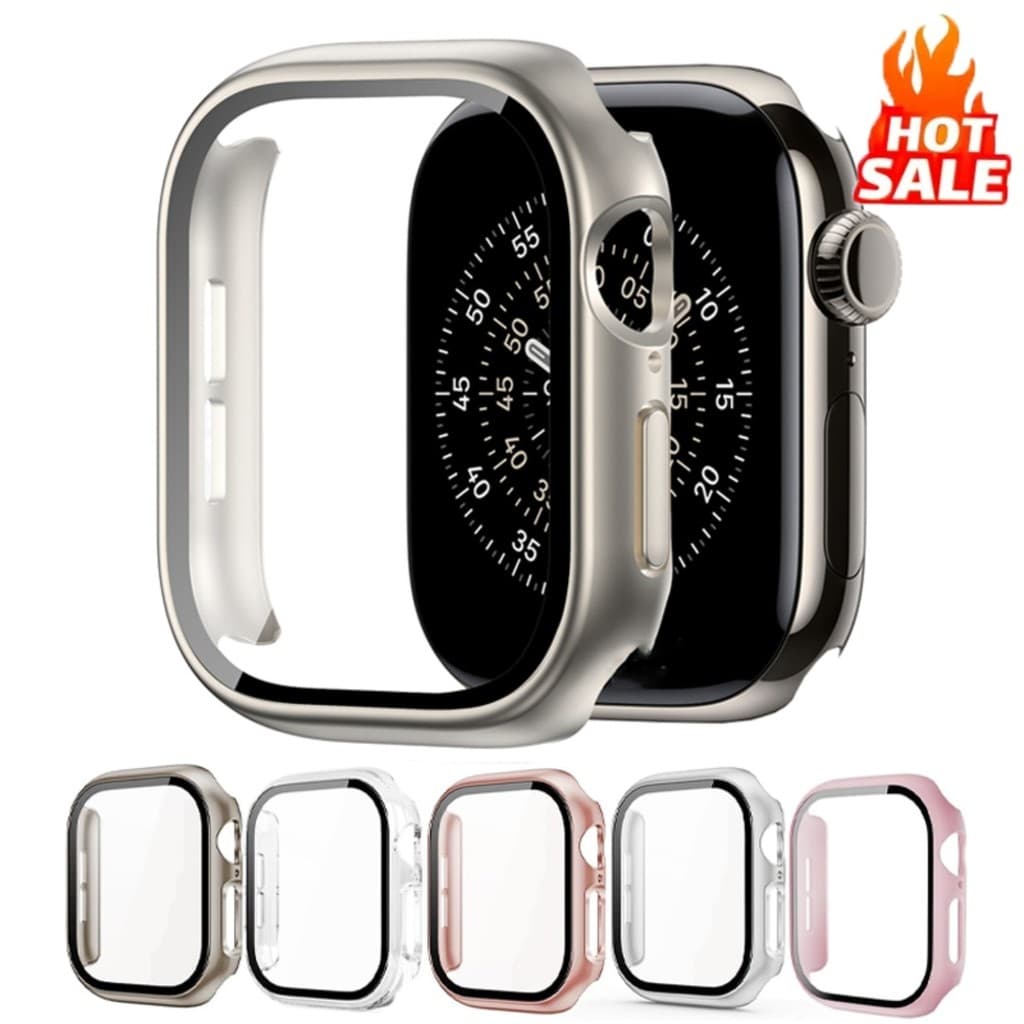 capa protetora acrílico com vidro compativel smartwatch utral 38 40 42 44 41 45 49mm s10 46mm