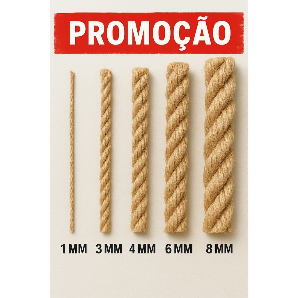 Sisal 100% Natural – Vários tamanhos para Cada Tipo de Projeto!