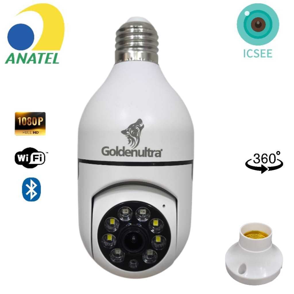 Câmera De Segurança Lâmpada Sem Fio Wi-fi IP 360°  Visão Nortuna Com Microfone e Alto-Falante