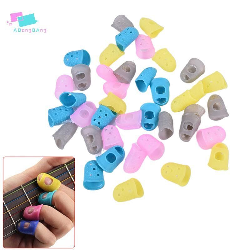 Abongbanghn 10 Pcs Manga De Dedo Luva De Silicone Antiderrapante Proteção Acessórios De Guitarra