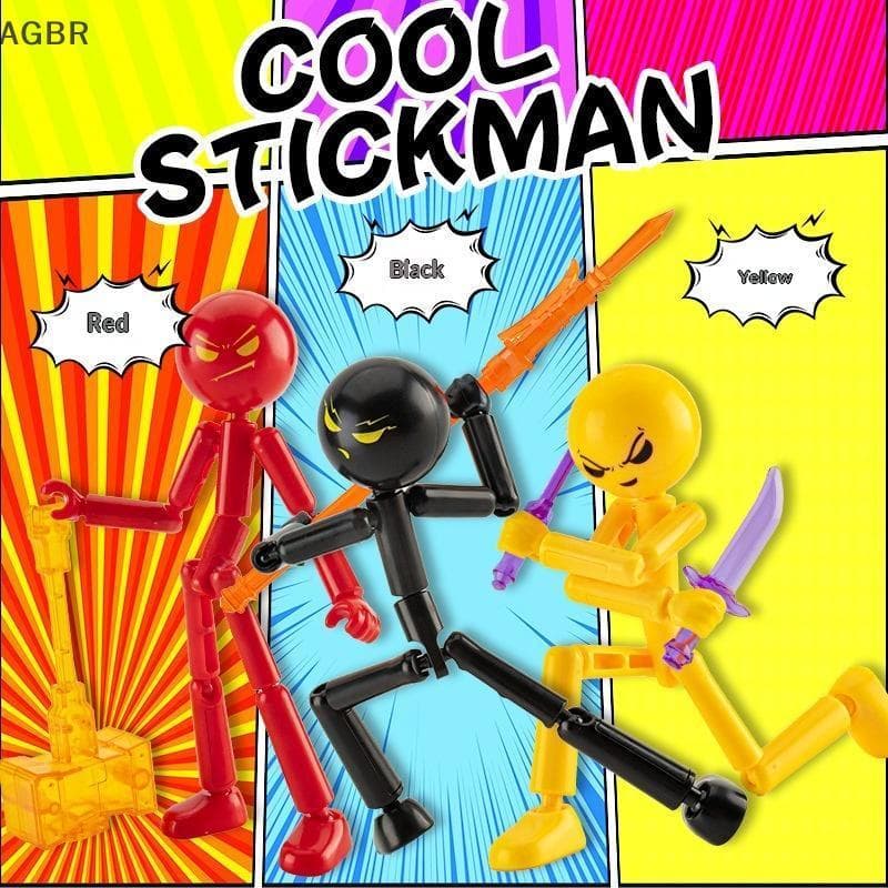 [AGBR] 1 Conjunto Novidade Figura De Ação Stickman Montado Robô Móvel Impressão 3d Manequim Multiarticulada [BR]