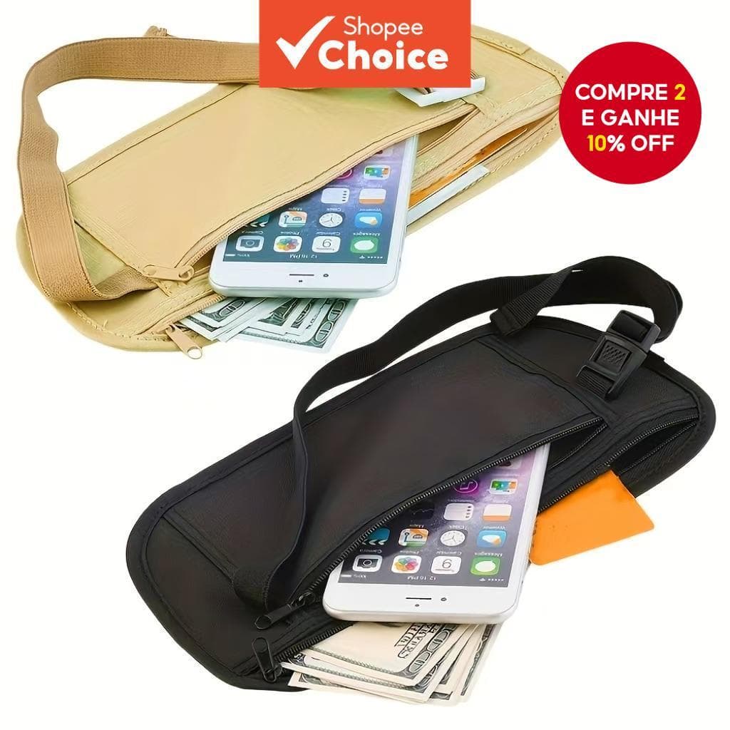 Cinto De Dinheiro Para Viagem Stealth-Carteira De Passaporte Oculta Ultrafina , Pacote De Peito Antirroubo E Bolsa De Ci