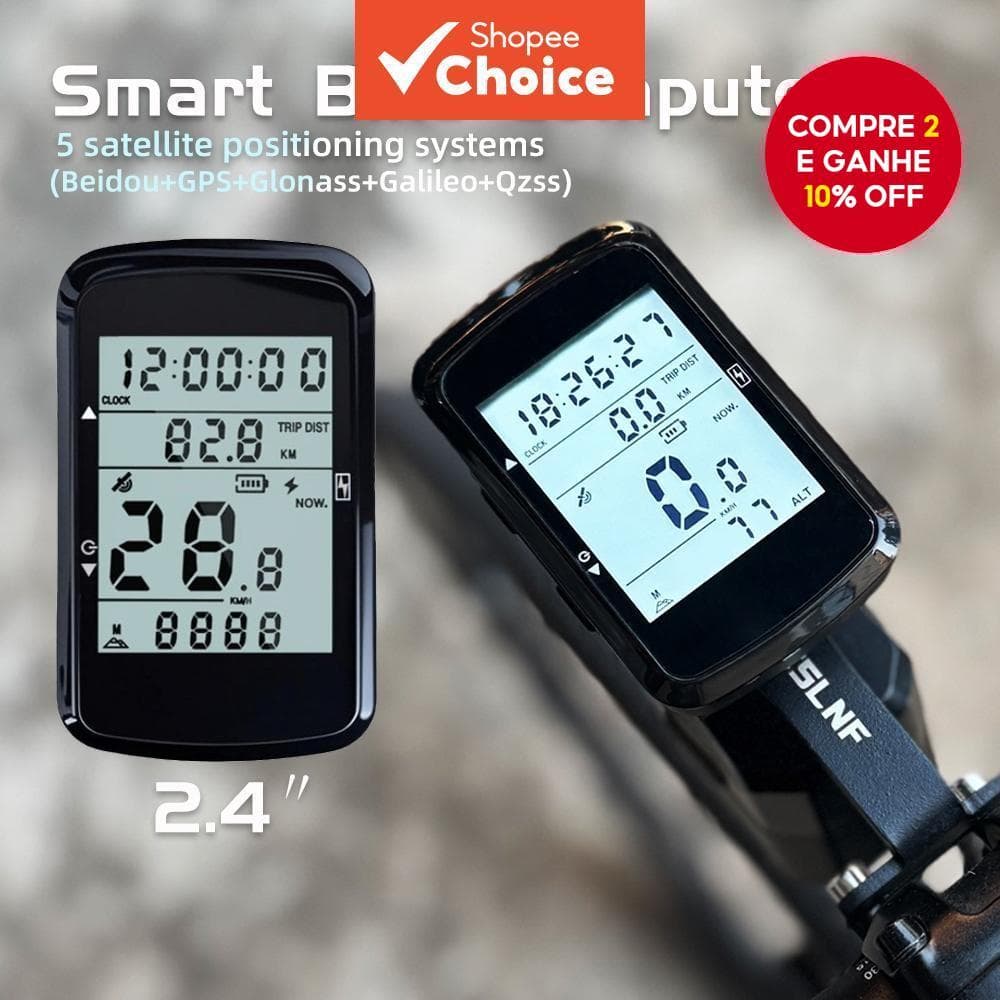 Computador De Bicicleta GPS Sem Fio-Tela Retroiluminada De 2.4 " , Velocímetro De Ciclismo Ultraleve