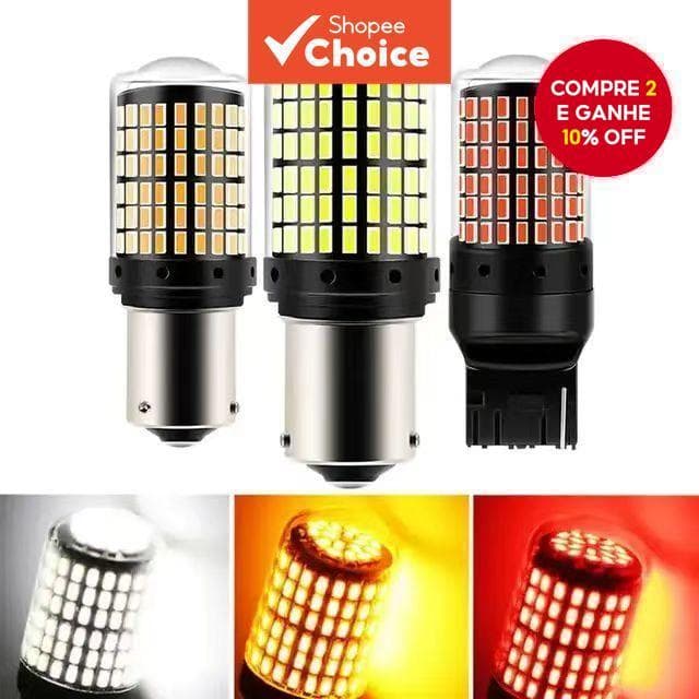 144 Lâmpadas Led Smd para Ba15s/1156/1157 – Ideais para Sinal de Virada, Luzes Diurnas, Neblina, Lanternas Traseiras,