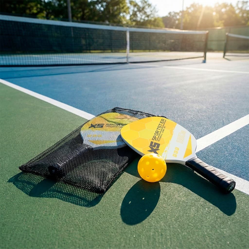 Raquete Pickleball Trend Kit 2 Peças Leves Fibra Carbono e Vidro Esporte Verão Férias Praia Lazer
