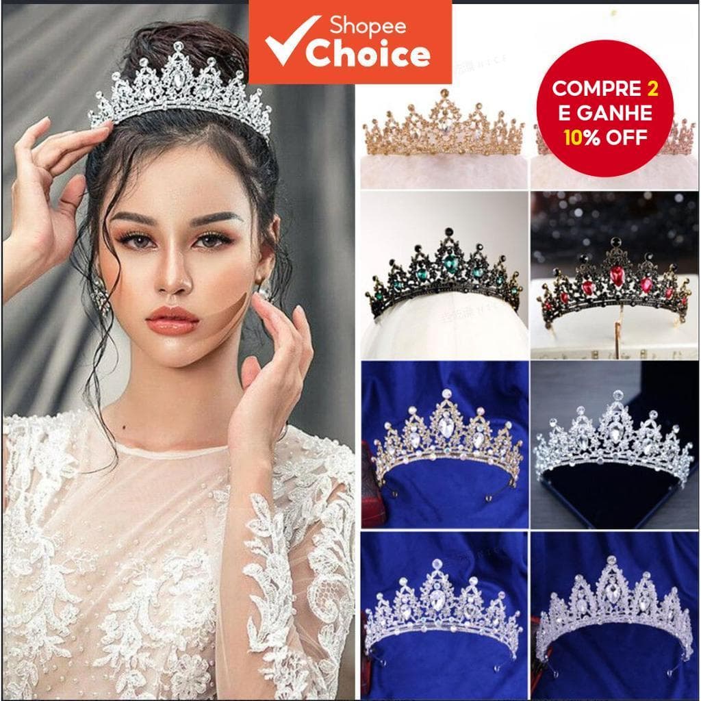 1PC Tiara De Casamento De Cristal Para Noiva Coroa De Prata Acessórios De Cabelo Princesa Aniversário Bandana