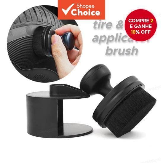 Escova Portátil Para Detalhes Automotivos , Macia Pneus De Alta Densidade Com Tampa De Vedação Cera Polonesa Brilhante