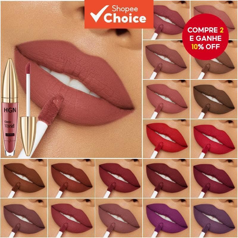 Batom De Veludo Fosco De Longa Duração E Não Desbotado Para Todos Os Tipos De Pele Tom Mais Branco