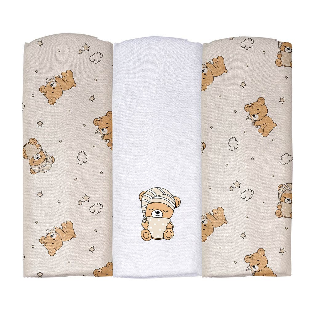 Cueiro Flanelado Estampado com Puff 50 cm x 80 cm Pixuxu