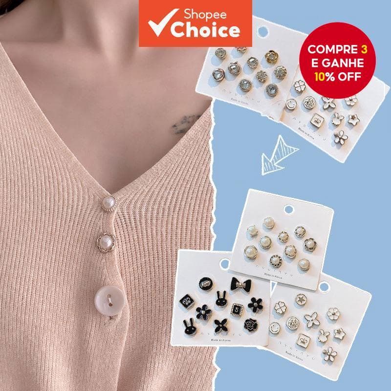 10pcs/set Troca De Cintura Calça Pequeno Alfinete Moda Coreana Pérola Broche Fofo Jóias De Para Mulheres