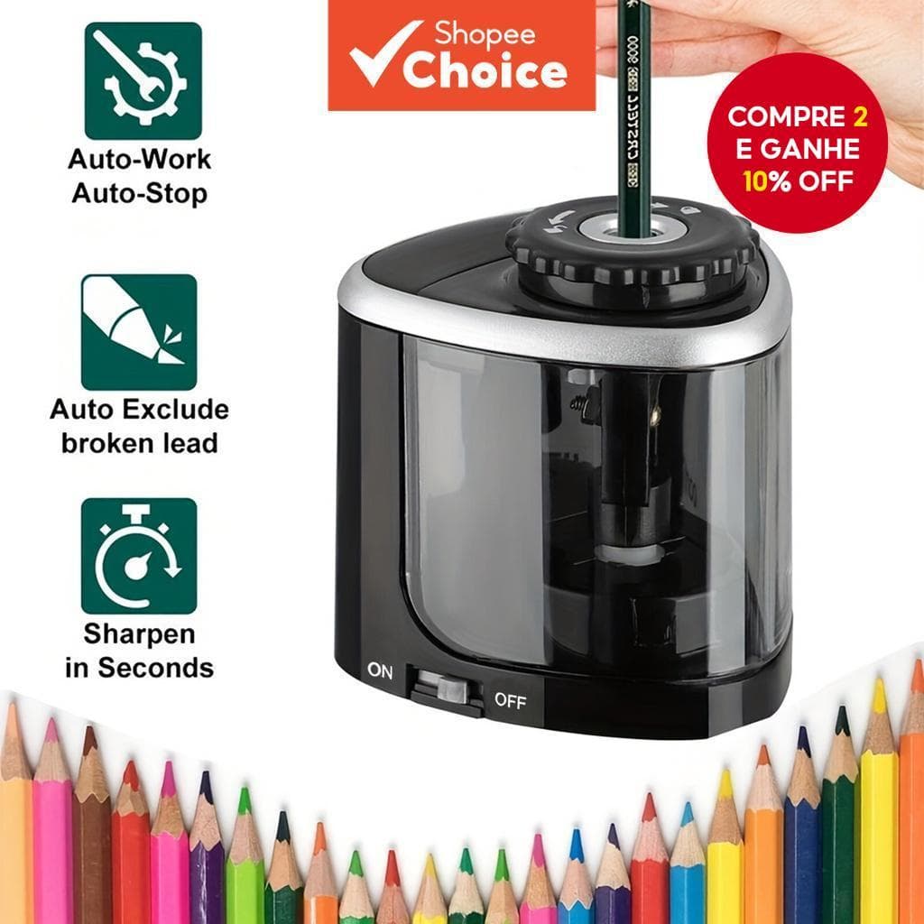 Apontador De Lápis Elétrico Automático-Design De Mesa Para De 6-8 Mm-Perfeito Estudantes E Uso Em Escritório