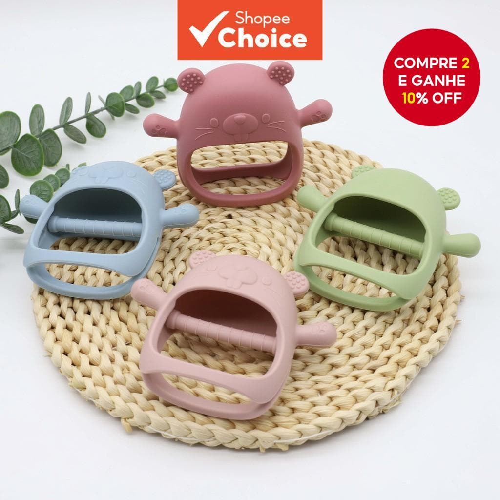 Brinquedo De Dentição De Bebê Adequado Para Luva molar De silicone De Qualidade Alimentar Bebês De 3 Meses