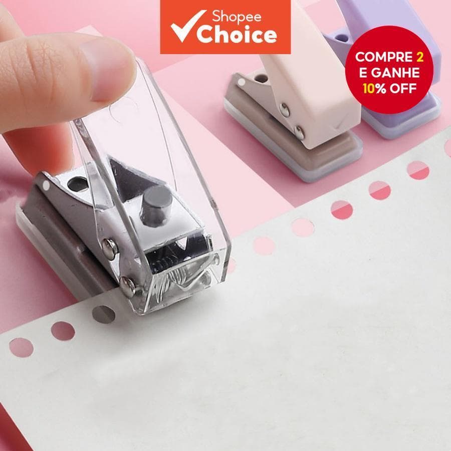 Um Mini Perfurador De Papel De Furo Único 6Mm Estudante Papelaria Diy Buraco Redondo Pequeno Manual Folhas Soltas