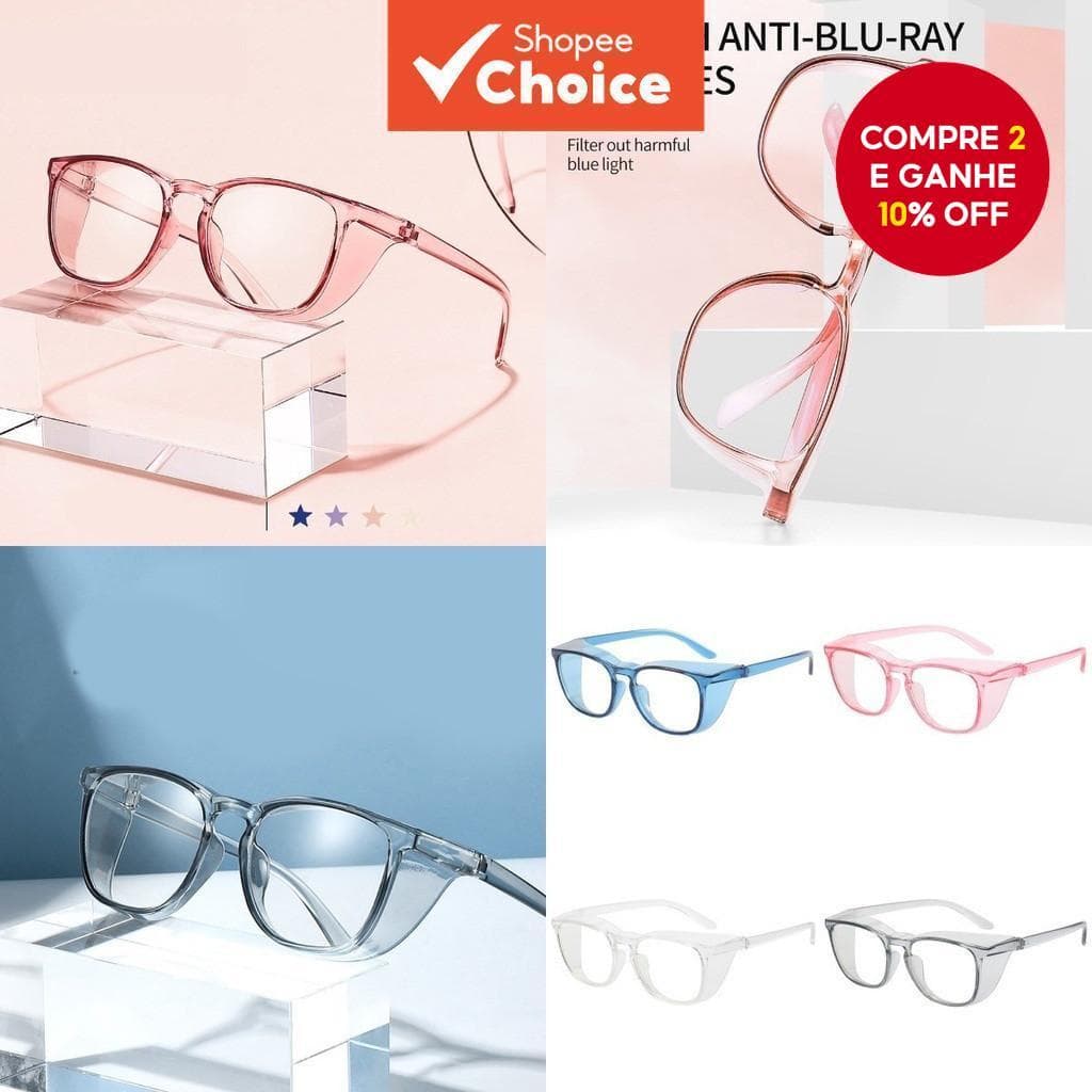 Óculos De Segurança Antiembaçante Proteção Lateral Bloqueio De Luz Azul Multiuso