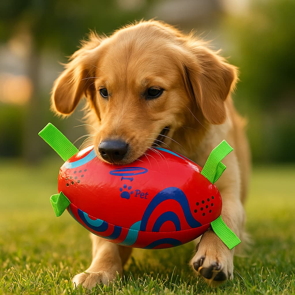 Brinquedo Bola Pet Rugby Pet Com 4 Alças  Brinquedo Resistente Para Cães