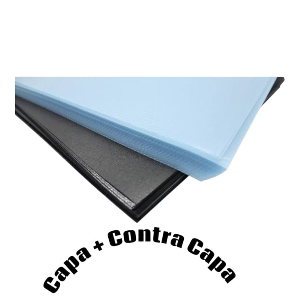 KIT 200 Un Capa Encadernação A4  (  100 Preta + 100 Cristal Line )