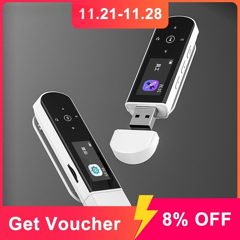 RUIZU X69 Leitor De Música MP3 Digital Portátil Sem Memória Integrada Unidade Flash USB Tela LCD Pedômetro FM Suporte Ca