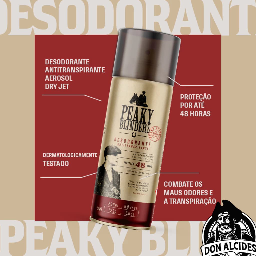 Desodorante Masculino antitranspirante - Peaky Blinders - Don Alcides 200ml