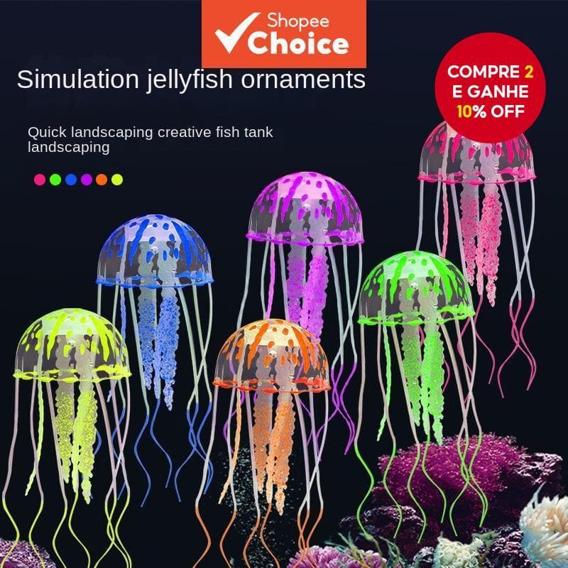 Acessórios Para Aquários De Decoração De Peixes Com Geléia Brilhante material De Silicone Não Tóxico