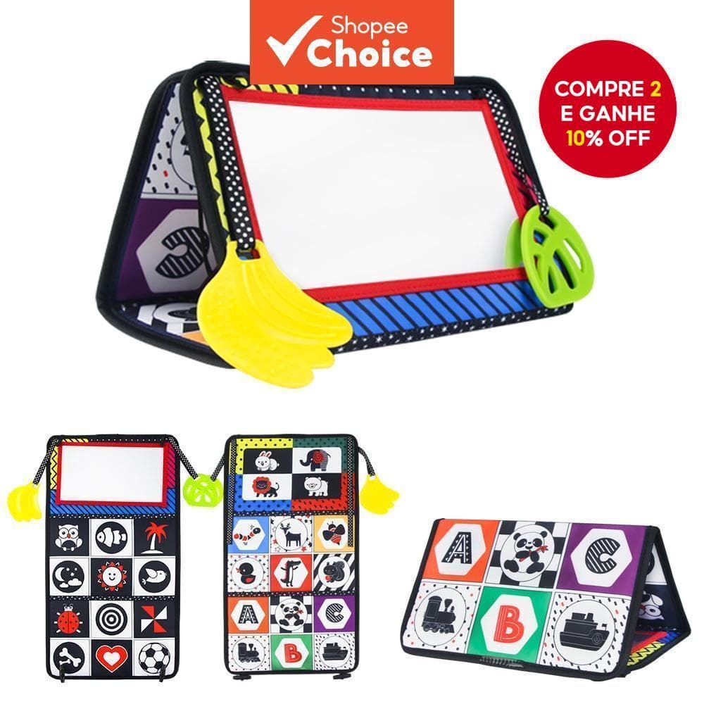 Brinquedo De Espelho De Tempo De Barriga Dupla Face Com Mordedor De Alto Contraste E Presente De Aniversário De Academia